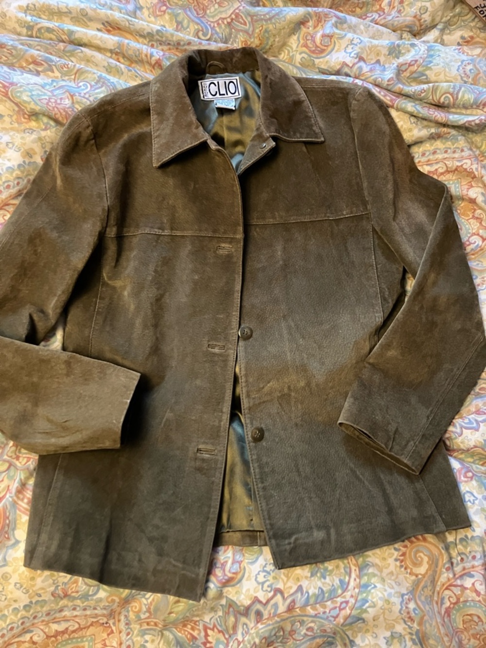 Vintage suede leather rustic jacket, size 8 from Clio - Picture 2 of 16